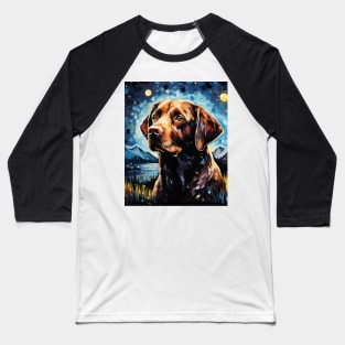 Brown Labrador Retriever Night Baseball T-Shirt